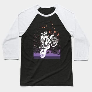 Artsy Dirt Bike Baseball T-Shirt